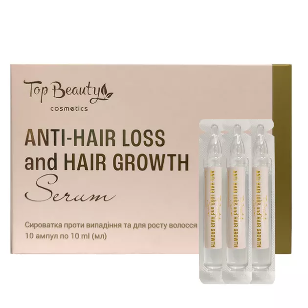 Сироватка проти випадіння та для активного росту волосся Top Beauty Anti-Hair Loss and Hair Growth, 10 шт